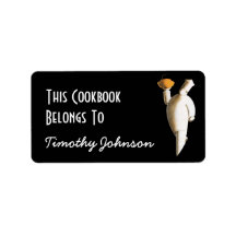 Bookplate Ex Libris Name Chef Cookbook Belongs To Address Label