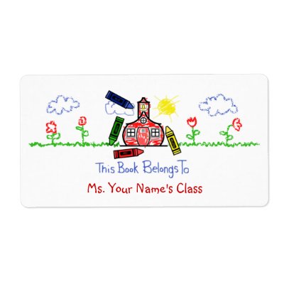 Bookplate Label for Teachers - Crayon Schoolhouse by thepinkschoolhouse