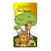 Bookplate Labels School Teens Kids Jungle 2