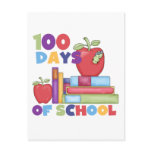 Books and Apples 100 Days of School Tshirts Postcard