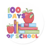 Books and Apples 100 Days of School Tshirts stickers