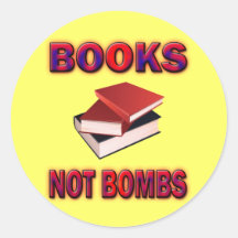 BOOKS NOT BOMBS STICKER