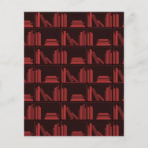 Books on Shelf. Dark Red. Full Color Flyer
