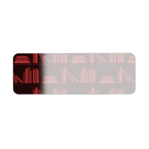 Books on Shelf. Dark Red. Custom Return Address Labels