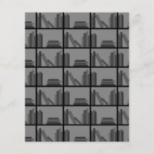 Books on Shelf. Grey and Black. Flyer