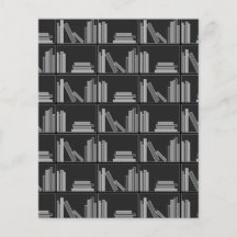 Books on Shelf. Grey, Black and White. Personalized Flyer