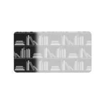 Books on Shelf. Grey, Black and White. Personalized Address Label