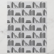 Books on Shelf. Monochrome. Full Color Flyer
