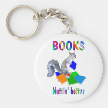 Books Squirrel Keychain