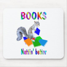 Books Squirrel Mouse Pads
