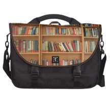 Bookshelf background commuter bag