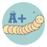 Bookworm A+ Reading School Blue Stickers