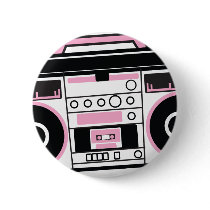 boom box pinback buttons