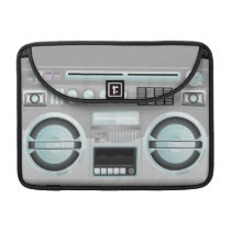 boombox de sableuse de ghetto de chrome de faux ré housses macbook