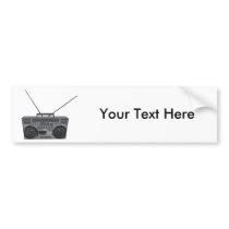 Boombox Ghetto Blaster Jambox Radio Cassette Bumper Sticker