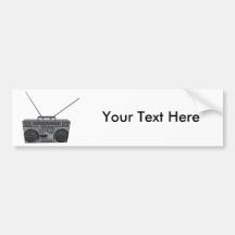 Boombox Ghetto Blaster Jambox Radio Cassette Bumper Sticker