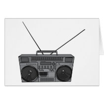 Boombox Ghetto Blaster Jambox Radio Cassette Greeting Cards