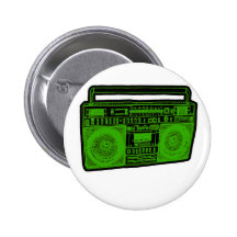 boombox ghetto blaster radio pinback button