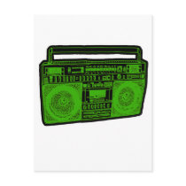 boombox ghetto blaster radio post cards