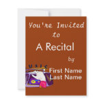 Boombox radio and hand graphic, word Music Custom Invitation