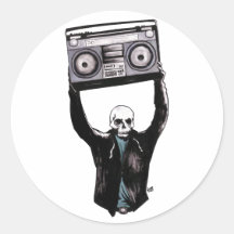 Boombox Round Sticker