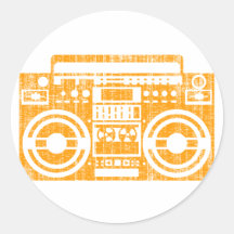 Boombox Round Stickers