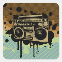 BoomBox Square Stickers