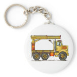 Boomed Flatbed Truck Construction Key Chains