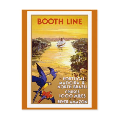 " Booth Line" Vintage Travel Poster Postcard by PrimeVintage