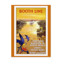 " Booth Line" Vintage Travel Poster Postcard