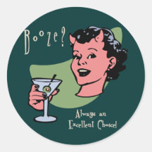 Booze Choice Round Sticker