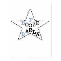 Booze For Darla - Distressed Star Postcards