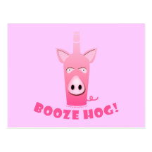 BOOZE HOG POSTCARD