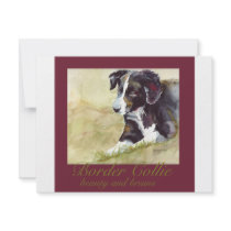 Border Collie Beauty and Brains Personalized Announcements