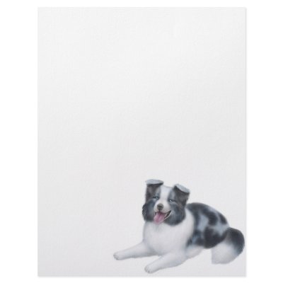 Border Collie Blue Merle Letterhead by twopurringcats