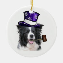 Border Collie Christmas Ornament