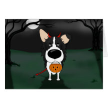 Border Collie Halloween Card