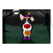 Border Collie Halloween Card