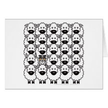 Border Collie in the Sheep Greeting Cards