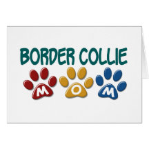 BORDER COLLIE MOM Paw Print 1 Greeting Card