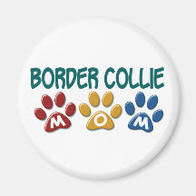 BORDER COLLIE MOM Paw Print 1 Magnet