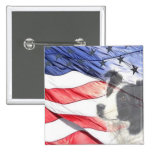 Border Collie Patriotic Pin