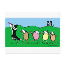 Border Collie Pied Piper Post Cards