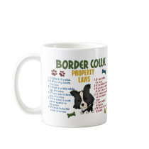 Border Collie Property Laws 4 Coffee Mugs