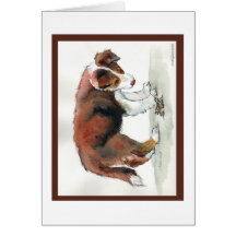 Border Collie Puppy & Grasshopper Cards