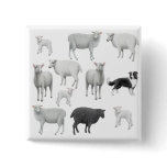 Border Collie & Sheep Pin