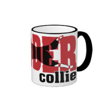 Border Collie silhouette, jumping Mugs