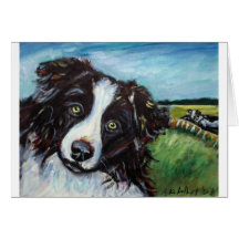 Border collie smile cards