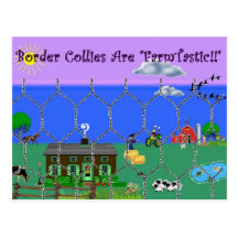 Border Collies Are "Farm Tastic"~Postcard