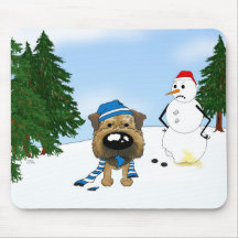 Border Terrier Winter Scene Mouse Pad